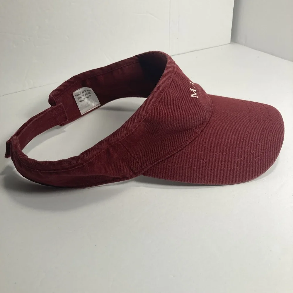 Maumee Bay USA Hat Visor Adjustable Maroon‎ Golf Vacation Tourist 100% Cotton